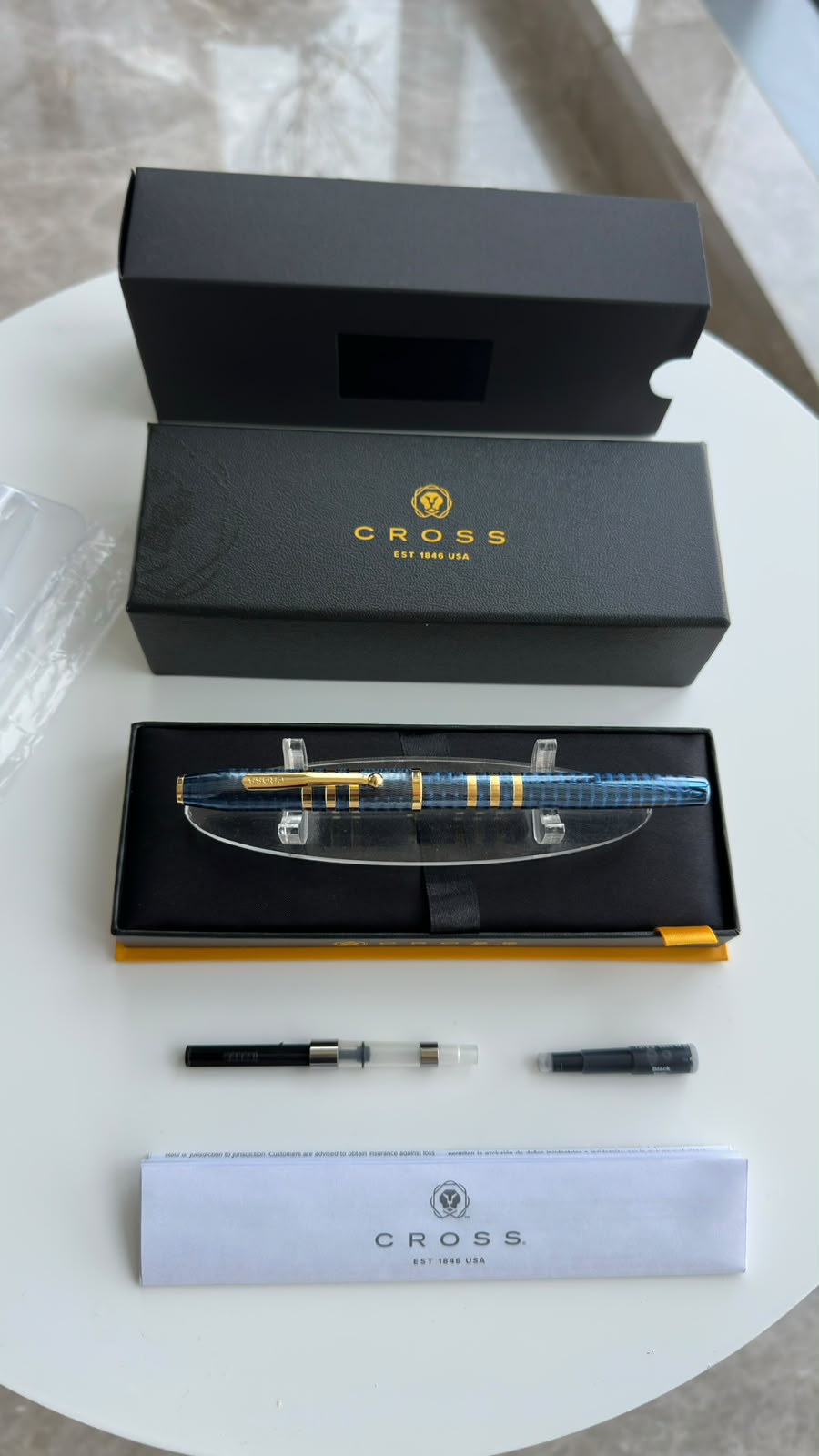 Cross Century II Special Edition 175th Anniversary Collection Translucent Blue Lacquer M Nib Fountain Pen