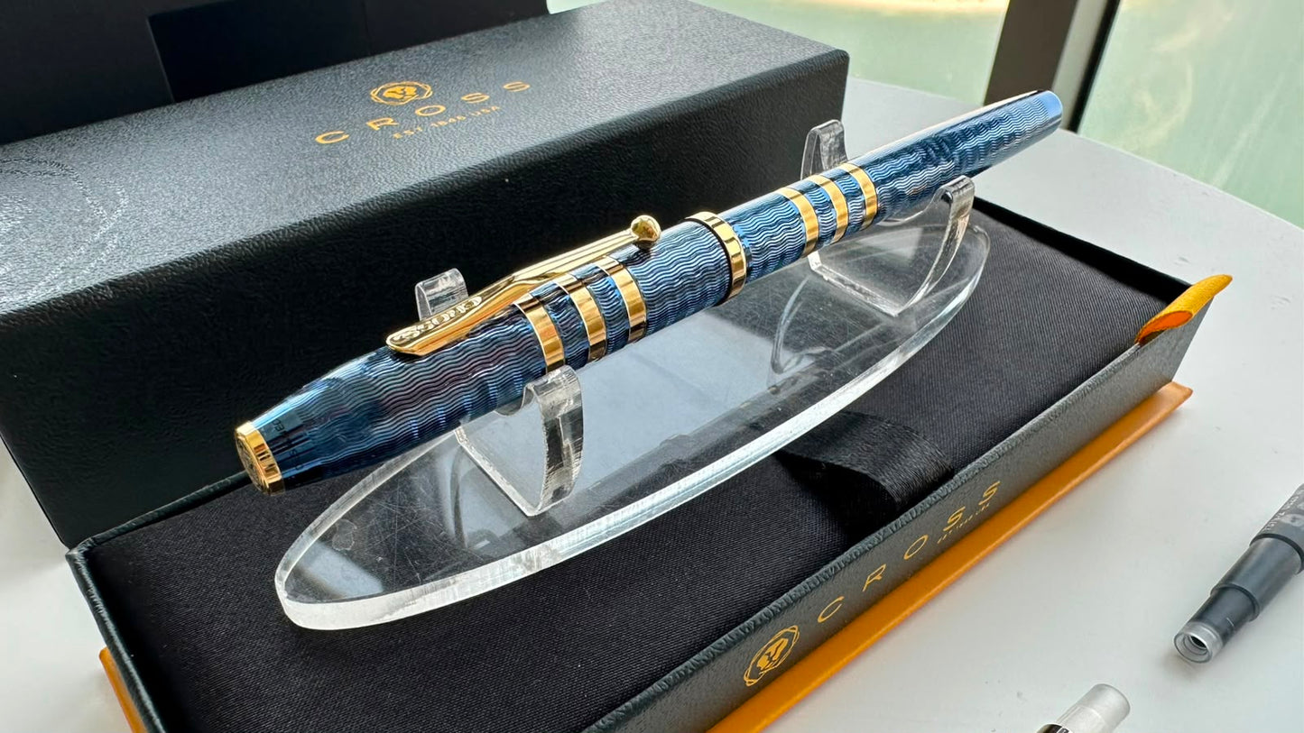 Cross Century II Special Edition 175th Anniversary Collection Translucent Blue Lacquer M Nib Fountain Pen
