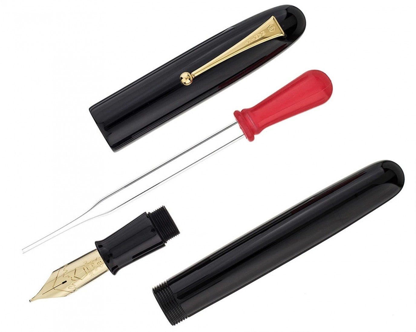Pilot Namiki Emperor Urushi Black fountain pen disassembled