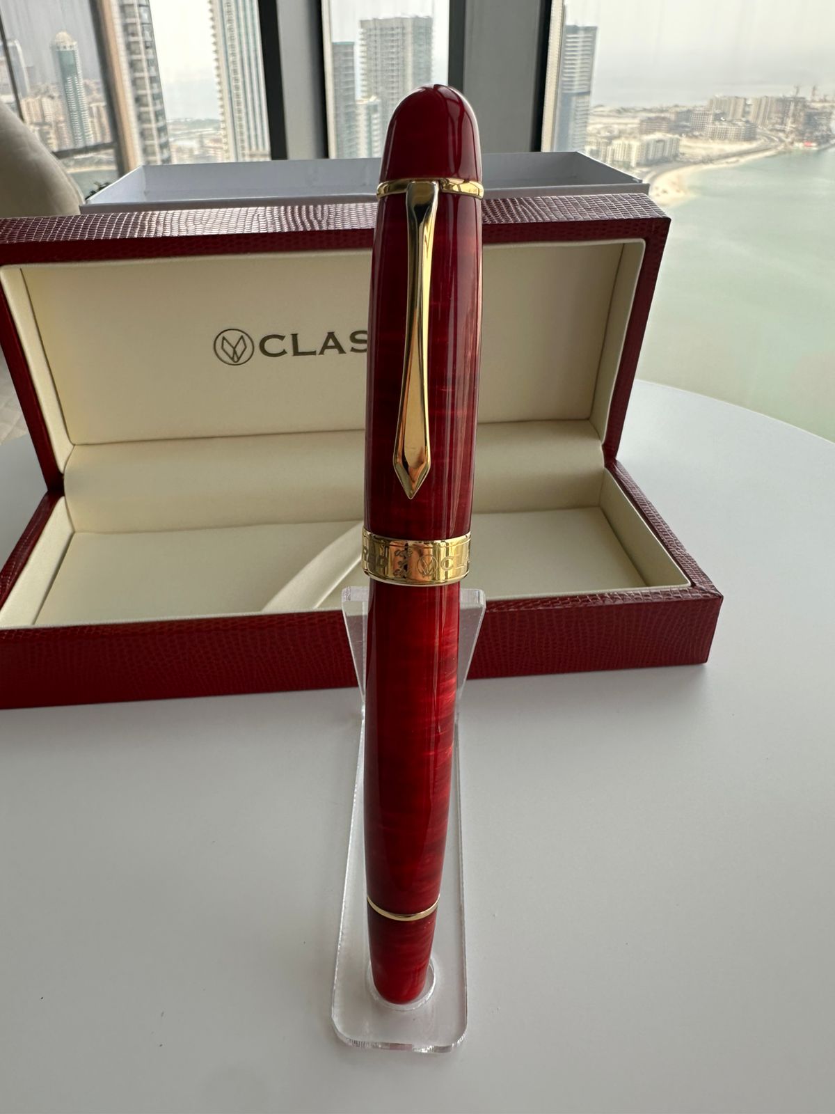 2007 CLASSIC PENS LM1 FLAME RED LAMBROU LIMITED EDITION FOUNTAIN PEN