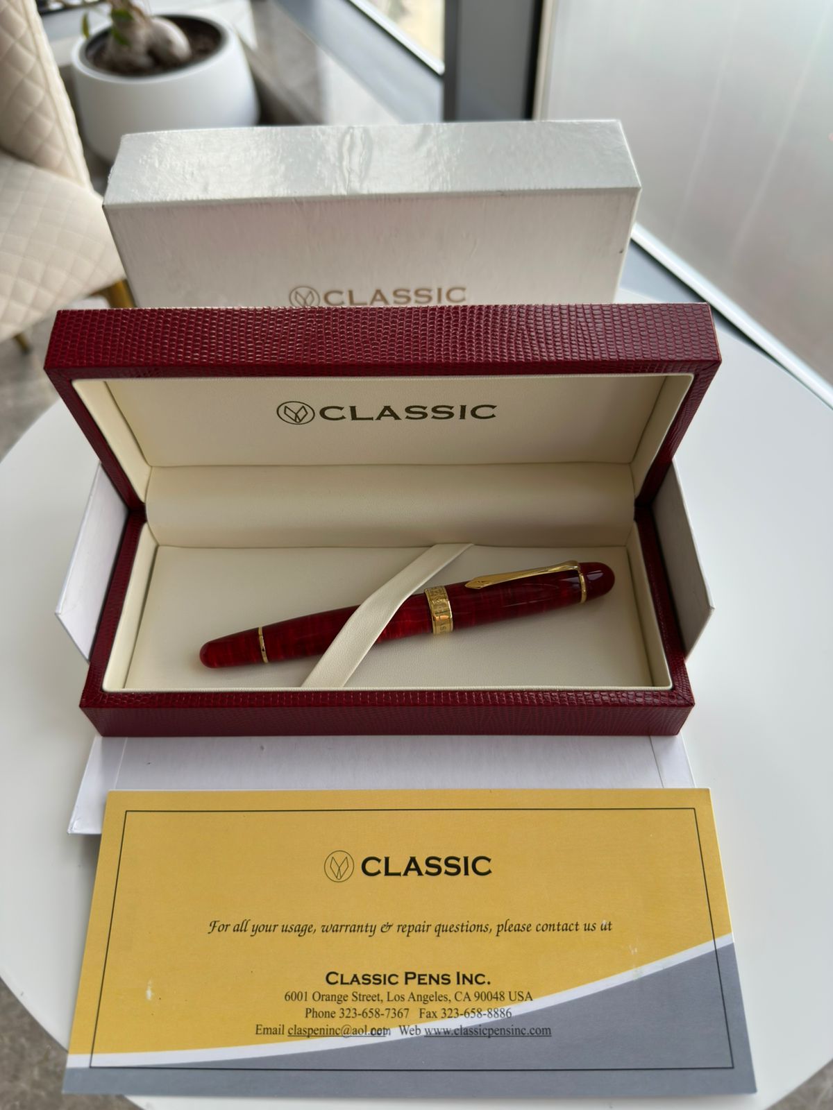 2007 CLASSIC PENS LM1 FLAME RED LAMBROU LIMITED EDITION FOUNTAIN PEN
