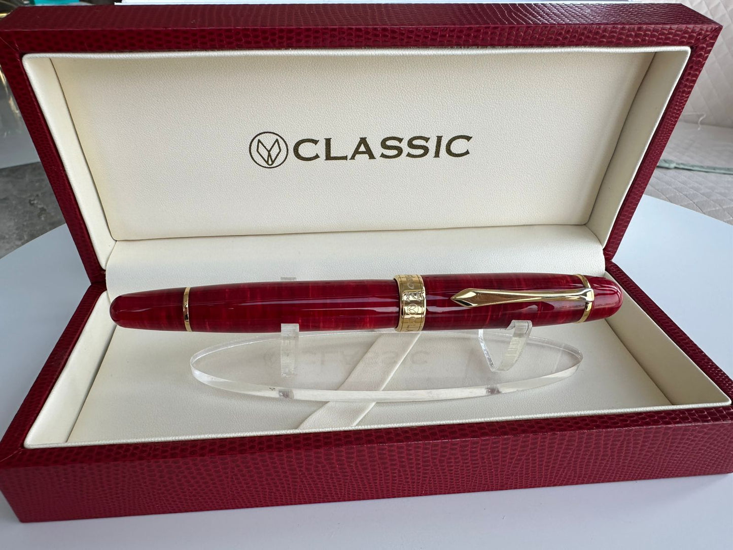 2007 CLASSIC PENS LM1 FLAME RED LAMBROU LIMITED EDITION FOUNTAIN PEN