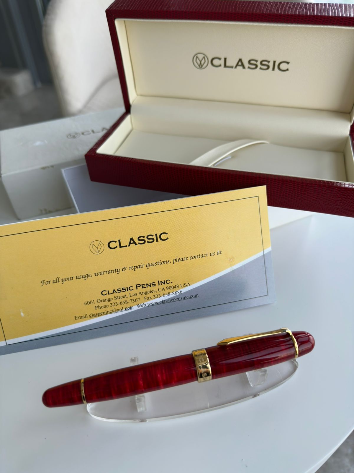 2007 CLASSIC PENS LM1 FLAME RED LAMBROU LIMITED EDITION FOUNTAIN PEN