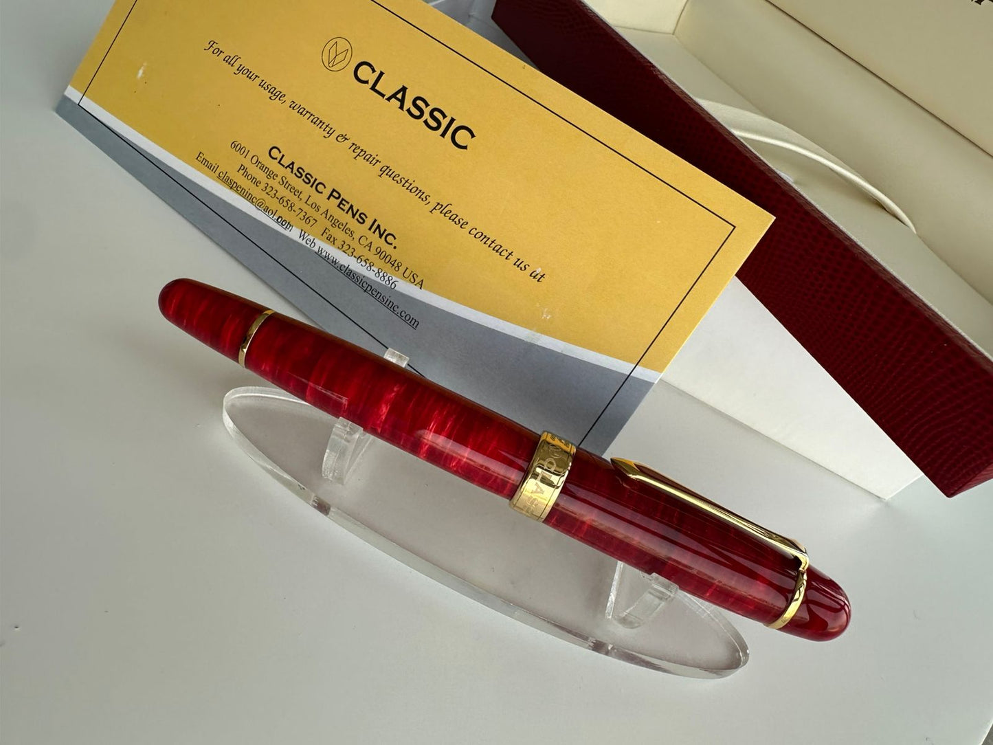 2007 CLASSIC PENS LM1 FLAME RED LAMBROU LIMITED EDITION FOUNTAIN PEN